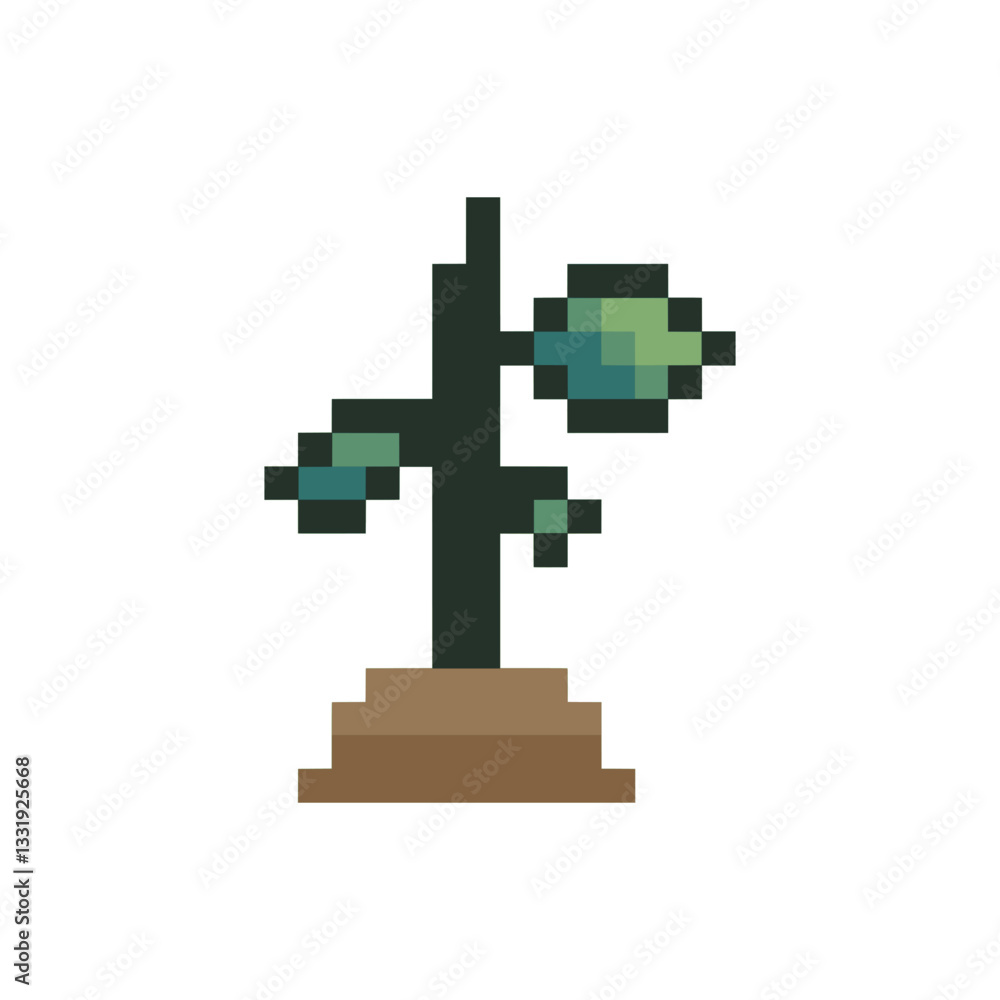 Obraz premium sprout plant retro pixel art