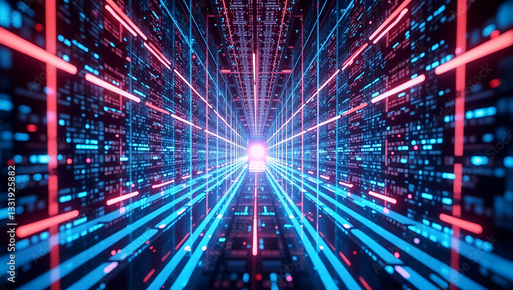 Futuristic Neon Square Fractal Pattern for High-Energy Brand Visuals Futuristic Neon Square Fractal Pattern for High-Energy Brand Visuals