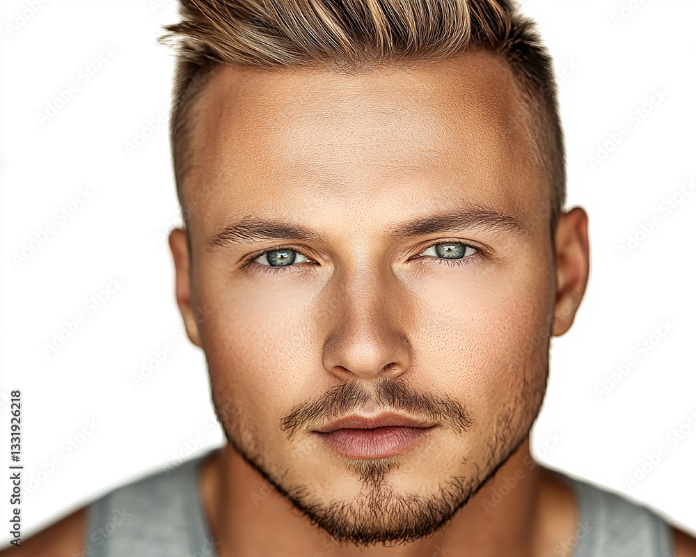 Obraz premium Fitness strong man portrait, male portrait close up