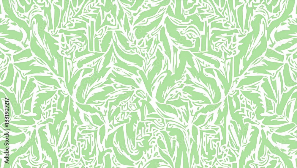Freeform Monstera and Palm Shapes in Natural Green Hues: Organic Tropical Seamless Tile Pattern for Natural Themed Spaces - Cute Vector Illustration Freeform Monstera and Palm Shapes in Natural Green Hues: Organic Tropical Seamless Tile Pattern for Natural Themed Spaces - Cute Vector Illustration