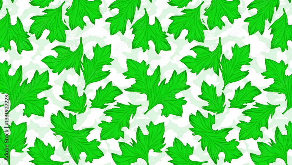 Fototapeta premium Bold Brush Strokes & Vibrant Green Hues: Abstract Tropical Seamless Tile Pattern for Modern Spaces