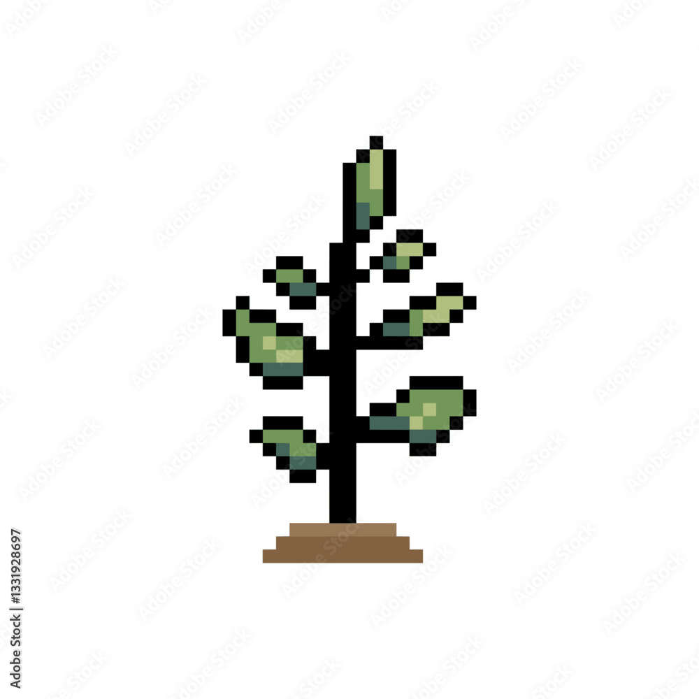 Fototapeta premium sprout plant retro pixel art