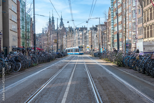 Canvas Print Le centre-ville de la ville de Amsterdam au Pays-Bas