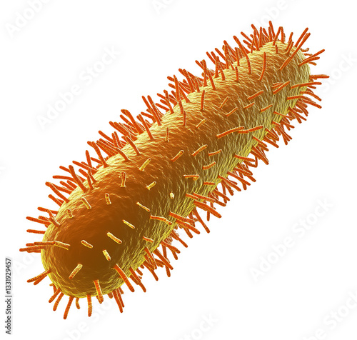 Obraz na płótnie Microscopic view of rod-shaped virus transparent image. Virology, infectious disease, microbiology isolated cutout 3d render. Viral structure cut out clipart design element png w salonie