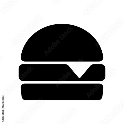 Black hamburger fast food icon flat vector design