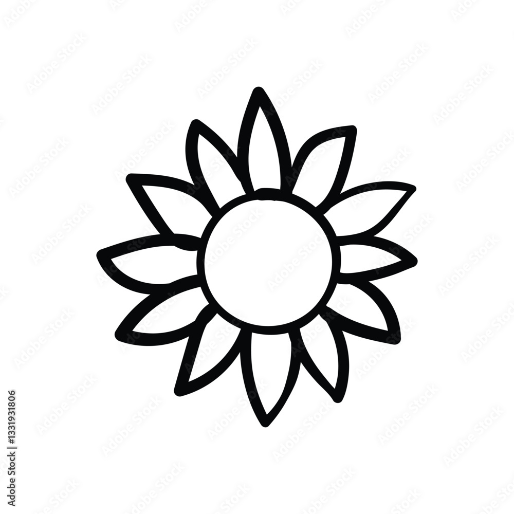 Flower hand draw doodle Vector icon Flower hand draw doodle Vector icon
