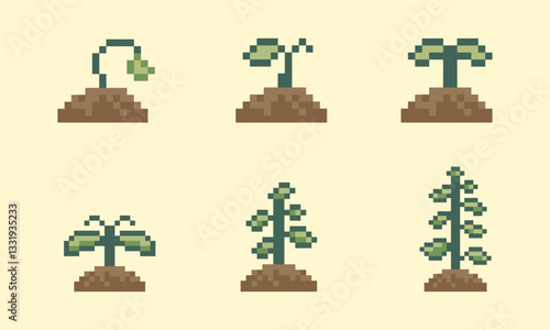 sprout plant retro pixel art