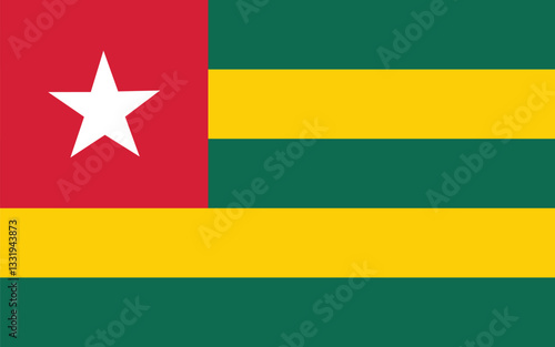 Togo National Flag , Togolese Nation Country Banner