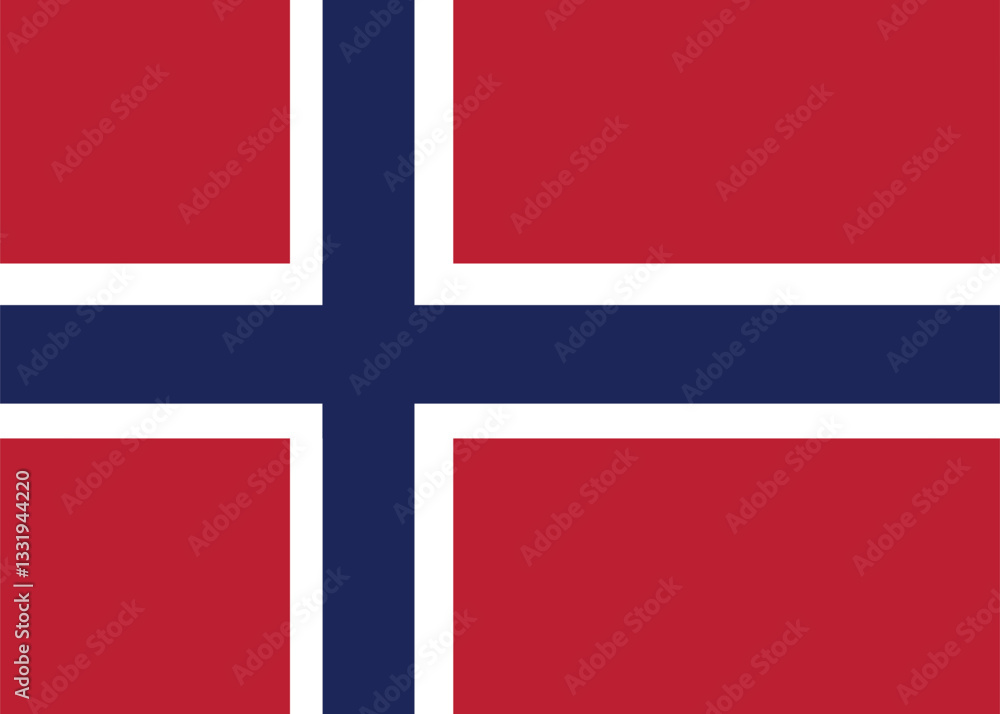 Naklejka premium Norway Flag , Norwegian National Nation Country Banner.
