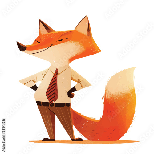 Vector design of a fox character in flat style