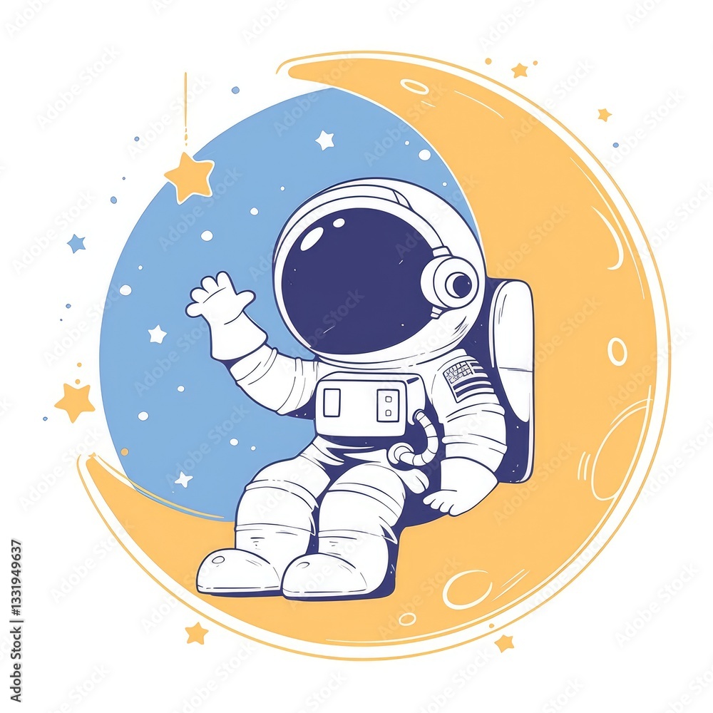 Astronaut sits on the moon Astronaut sits on the moon