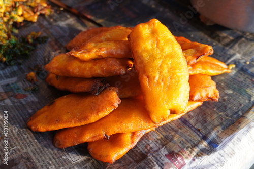Canvas Print Beguni, a popular fritter in Bengali cuisine, especially common in West Bengal,
