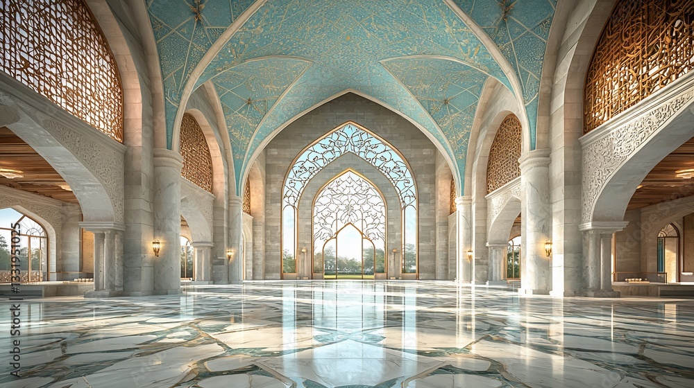 Fototapeta premium Grand Mosque Interior, Majestic Architecture
