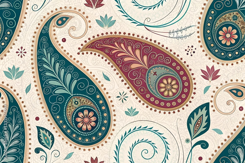 Fototapeta premium seamless paisley pattern