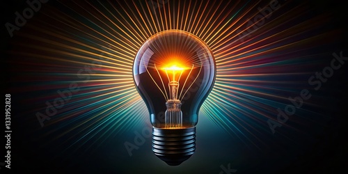 Silhouette Lightbulb Idea: Elegant Black & White Minimalist Design
