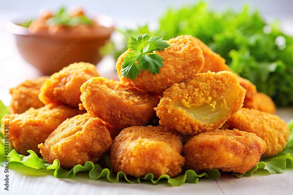Crispy chicken nuggets: A perfect bite-sized treat. Enjoy! Crispy chicken nuggets: A perfect bite-sized treat. Enjoy!