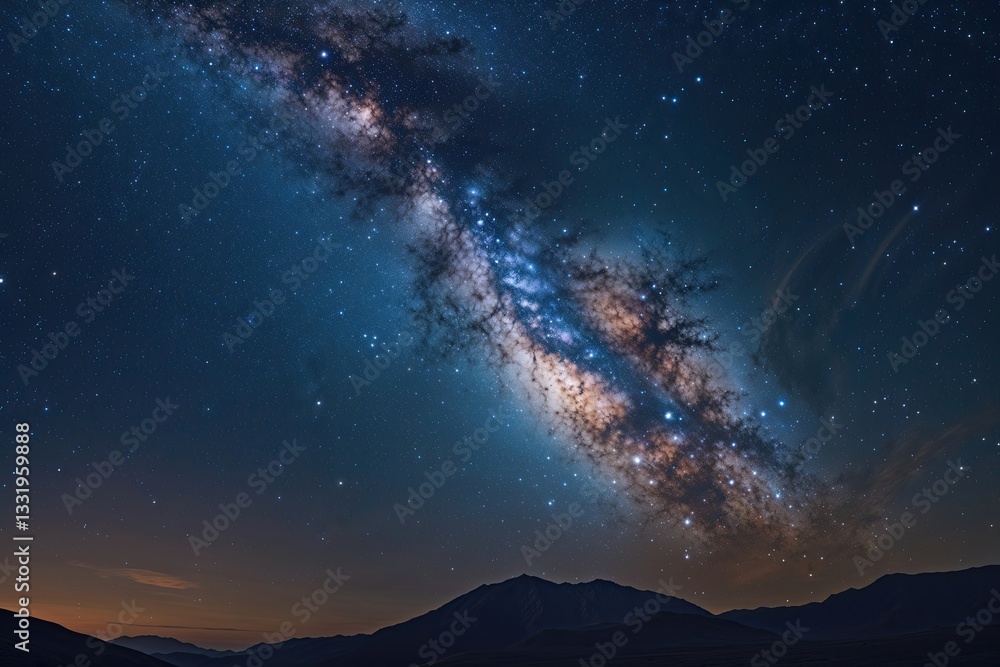 Stunning Milky Way Galaxy View in Space Highlighted by Starlight Stunning Milky Way Galaxy View in Space Highlighted by Starlight