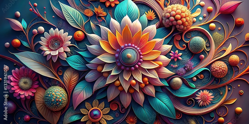 Floral Shapes, Abstract Botanical Forms Floral Shapes, Abstract Botanical Forms