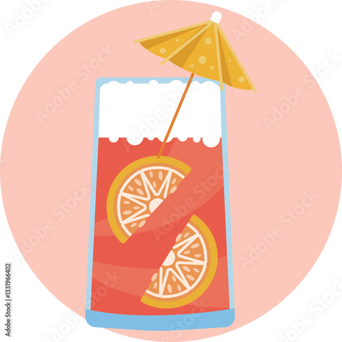 A vibrant drink in a glass, often served at prom parties and social events.