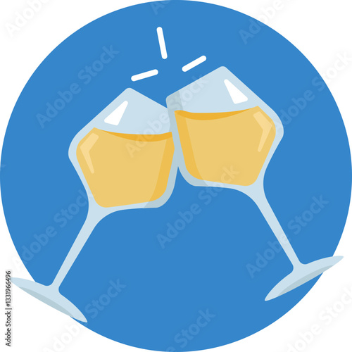 A clinking glass representing a moment of celebration and camaraderie.