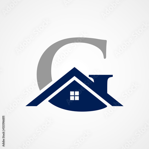 letter G home logo icon template	