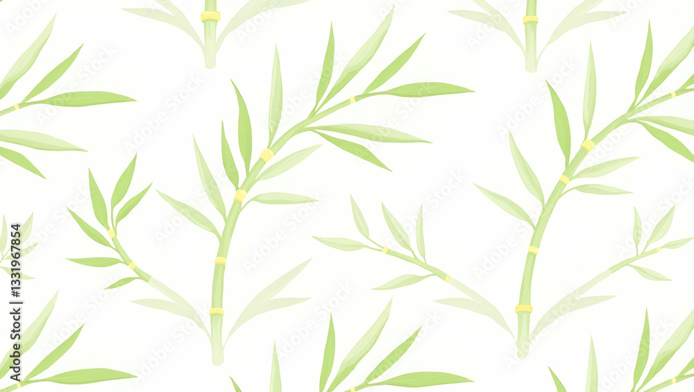 Fototapeta premium Seamless Bamboo Leaves Tile Pattern for Serene Botanical Spaces