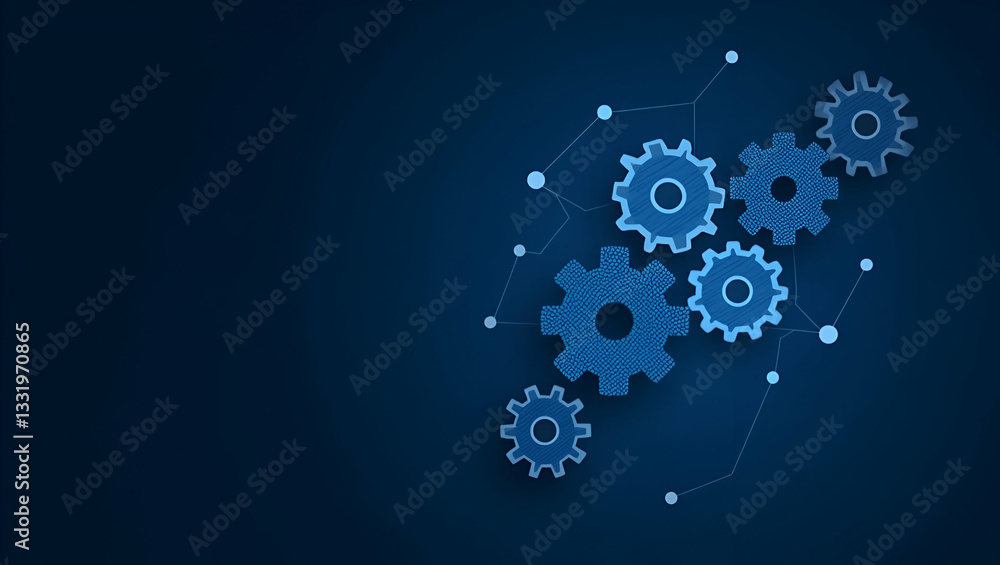 Flat ESG Banner Icon: Business Organization with Low-Poly Cogs & Governance Themes in Vector Design Flat ESG Banner Icon: Business Organization with Low-Poly Cogs & Governance Themes in Vector Design