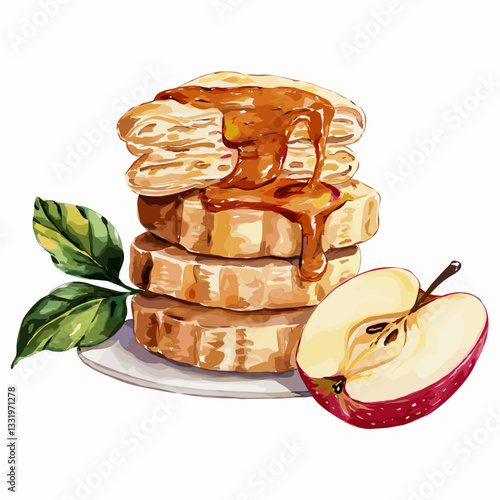Watercolor Biscuits with Apple Butter
