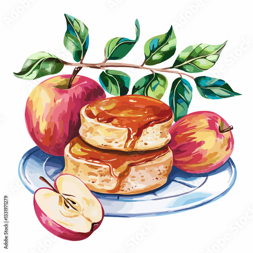 Watercolor Biscuits with Apple Butter