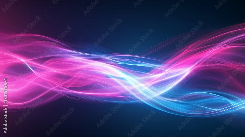 Fototapeta premium Abstract Pink Blue Light Wave Energy Flow Design Background Illustration Modern Digital Art Graphic Design Element Futuristic Technology Wallpaper 