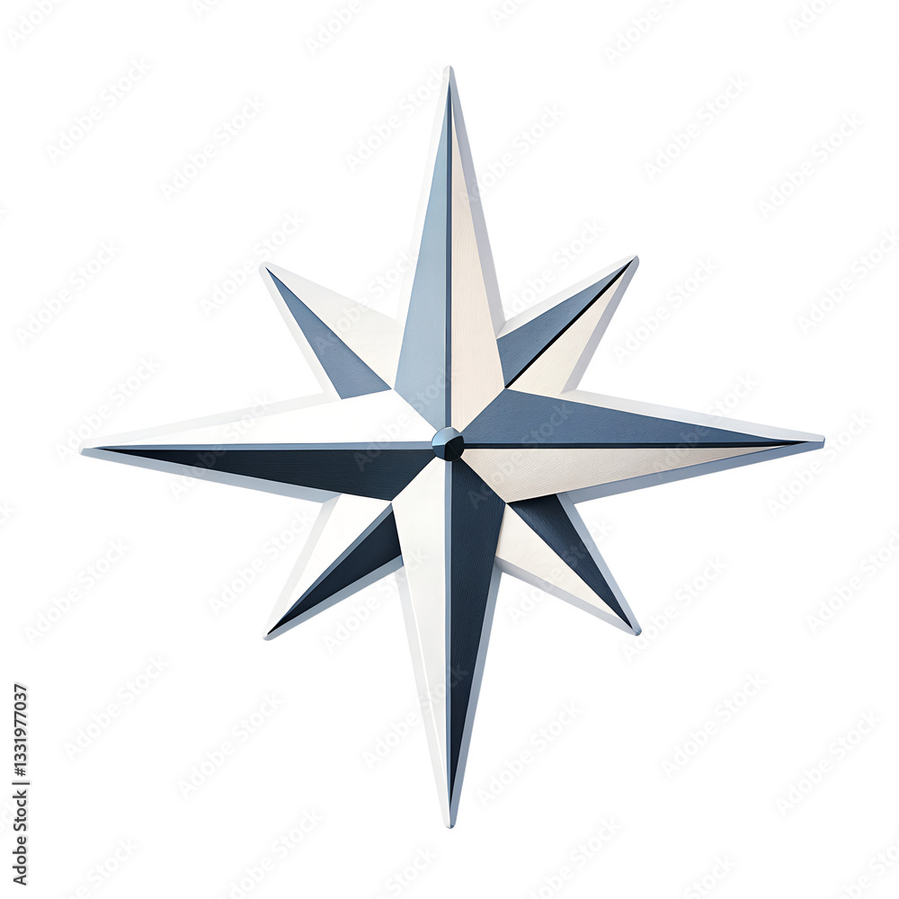Fototapeta premium 3D icon, Geometric Star – A simple five-point or eight-point star with clean edges