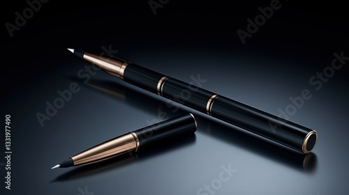 Wallpaper Mural Two luxury pens displayed on a reflective surface of the table Torontodigital.ca