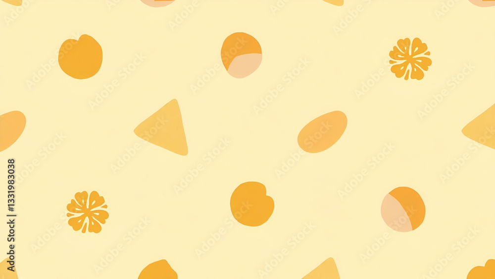 Abstract Marigold Shapes in Soft Pastel Hues: Minimalist Seamless Tile Pattern for Modern Offices Abstract Marigold Shapes in Soft Pastel Hues: Minimalist Seamless Tile Pattern for Modern Offices