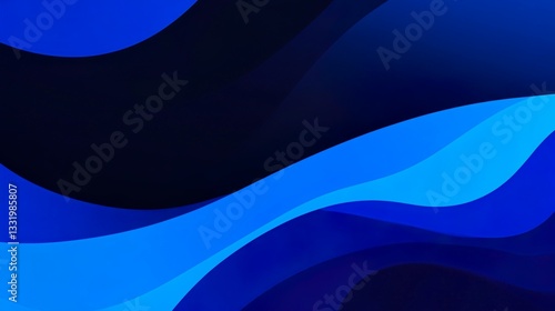 Vibrant Abstract Blue Waves Digital Background With Smooth Flowing Motion