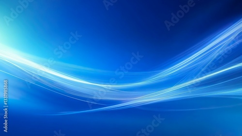 Abstract Blue Light Waves Motion Background Modern Digital Design