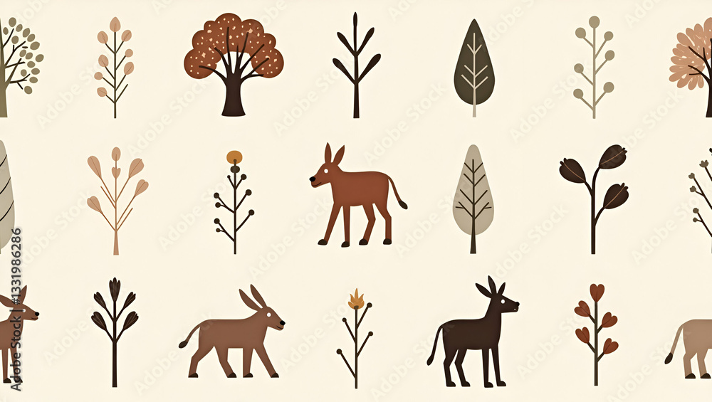 Minimalist Scandinavian Tile Design: Seamless Patterns with Earthy Tones & Cultural Symbols Minimalist Scandinavian Tile Design: Seamless Patterns with Earthy Tones & Cultural Symbols