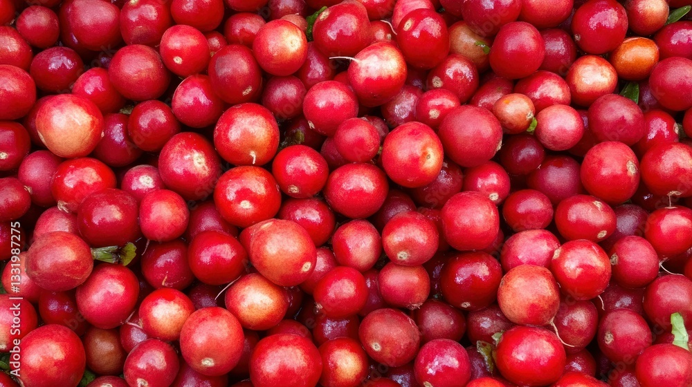 A large collection of red berries piled together densely A large collection of red berries piled together densely
