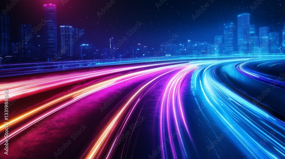 Futuristic cityscape backgrounds with neon highlights Futuristic cityscape backgrounds with neon highlights
