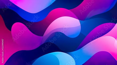 Glowing Blue And Purple Waves Flowing In Dark Abstract Digital Background Texture