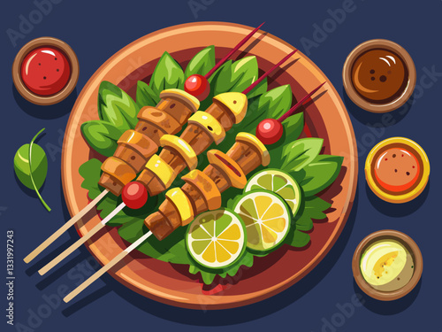 vector of  Beef Bourguignon