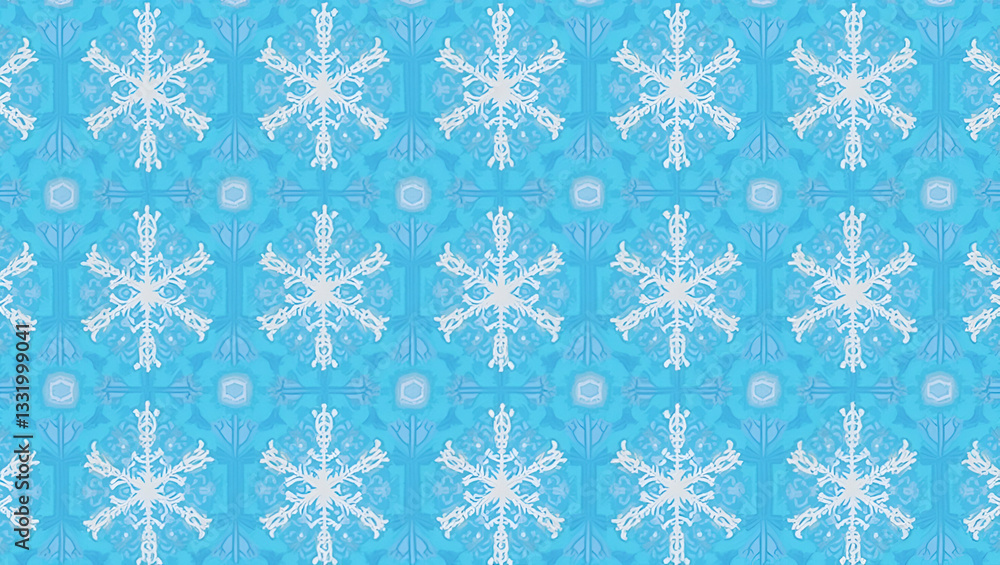 Cool Blue Tones in Scandinavian Nordic Geometric Patterns & Snowflakes: Seamless Tile Design Cool Blue Tones in Scandinavian Nordic Geometric Patterns & Snowflakes: Seamless Tile Design