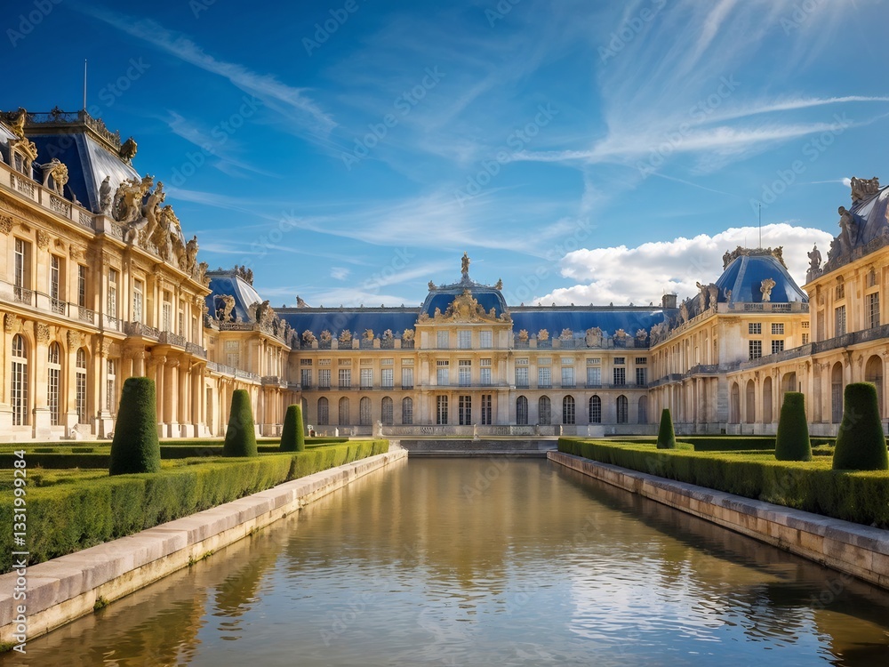 Fototapeta premium French Palace with a Reflecting Pool