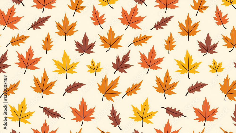 Cozy Autumn Leaves and Blankets: Seamless Tile Pattern for Fall Decor Cozy Autumn Leaves and Blankets: Seamless Tile Pattern for Fall Decor