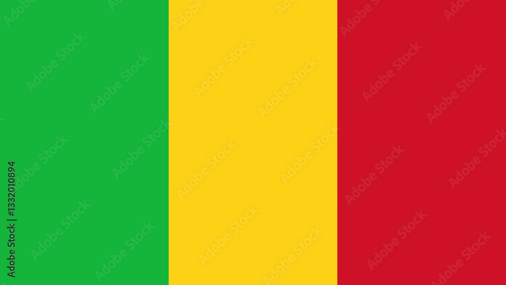 Fototapeta premium Mali national flag displayed prominently with traditional colors representing unity and heritage