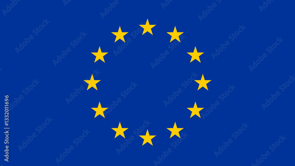 European Union flag featuring blue background and circular arrangement of yellow stars representing unity and cooperation European Union flag featuring blue background and circular arrangement of yellow stars representing unity and cooperation