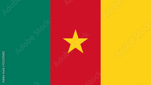 Bild auf Leinwand National flag of Cameroon with bold colors representing unity and culture