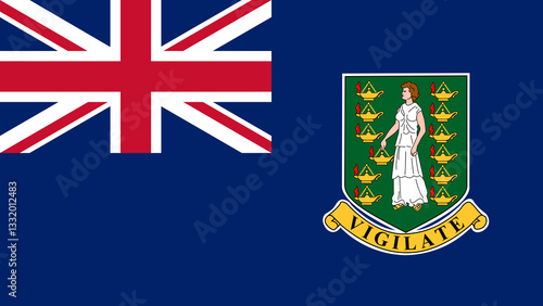Canvastavla British Virgin Islands flag featuring the Union Jack and the national emblem wit