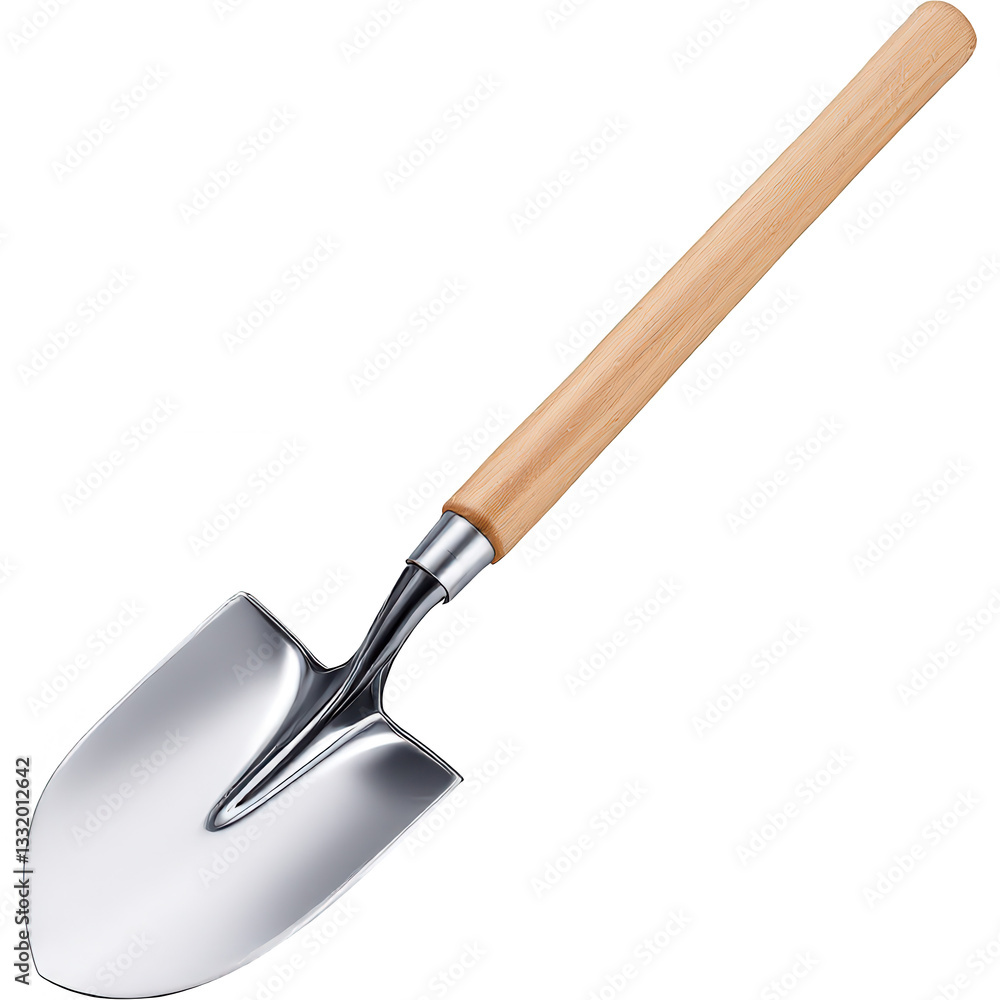 Garden Trowel with Wooden Handle Isolated on White Background Garden Trowel with Wooden Handle Isolated on White Background