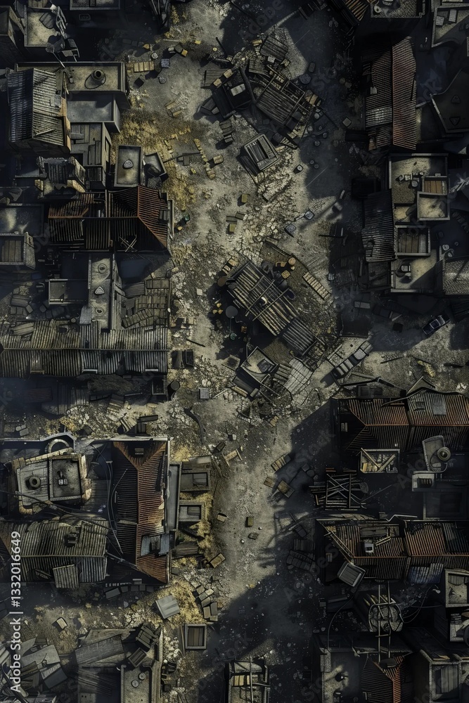 Post Apocalyptic Battlemap: Ruined City Terrain for RPG Games Post Apocalyptic Battlemap: Ruined City Terrain for RPG Games