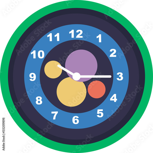 A wall-mounted clock featuring a classic design for telling time.